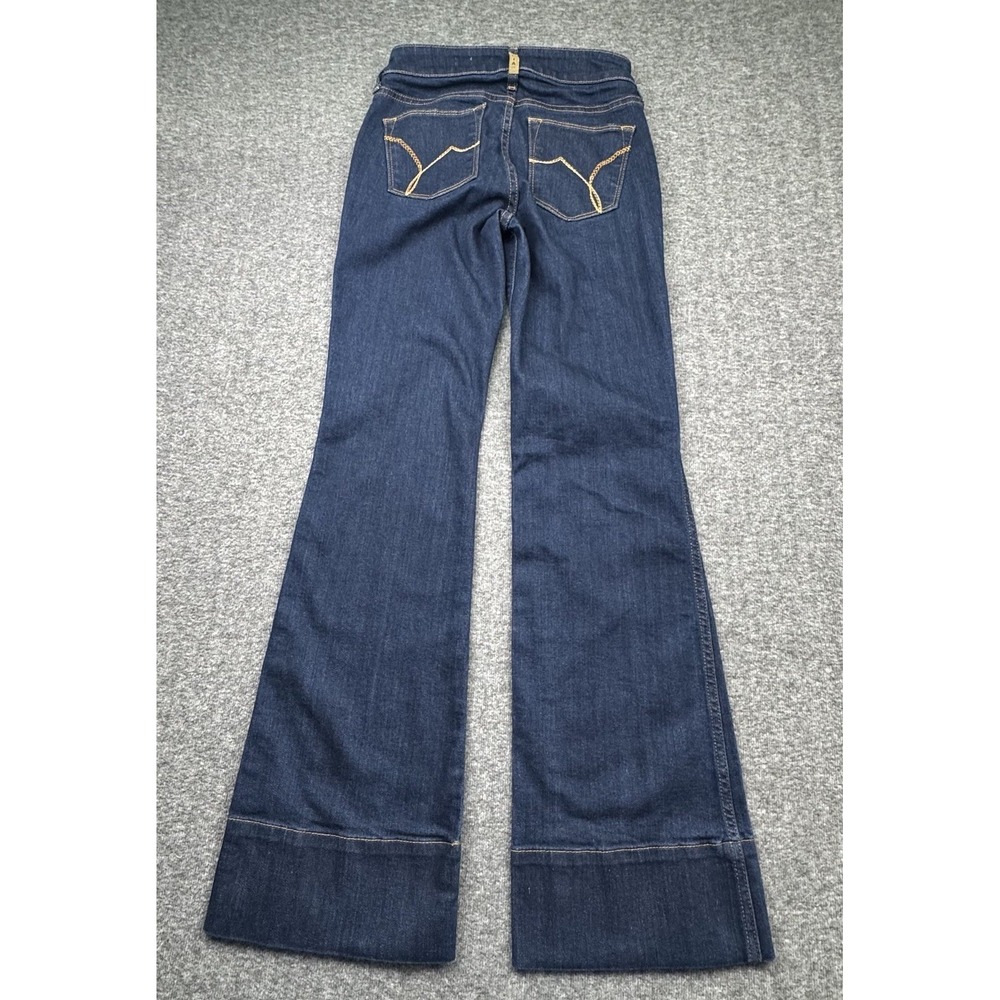 Dark Blue Flare Jeans - Women - Picture 2 of 16